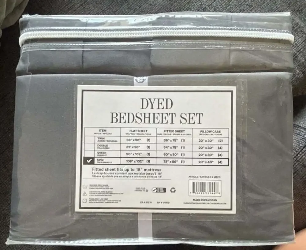 Dyed Bedsheet Set 6000 Series King 6 Piece